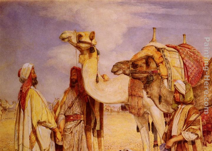 The Greeting in the Desert, Egypt painting - John Frederick Lewis The Greeting in the Desert, Egypt art painting